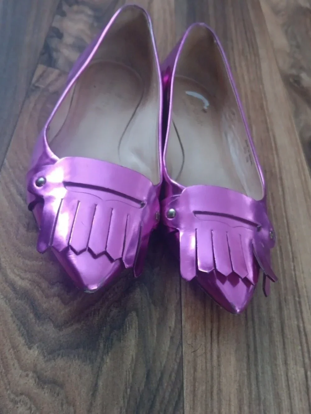 Kate Spade Metallic Kiltie Fringe Ballet Flats
